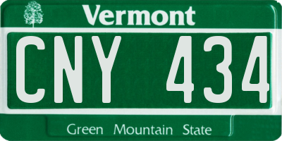 VT license plate CNY434