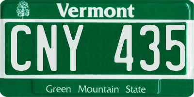 VT license plate CNY435