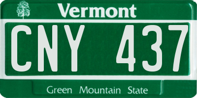 VT license plate CNY437