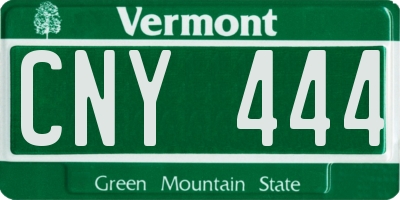 VT license plate CNY444