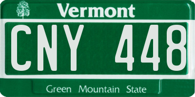 VT license plate CNY448