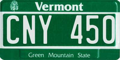 VT license plate CNY450