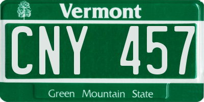 VT license plate CNY457