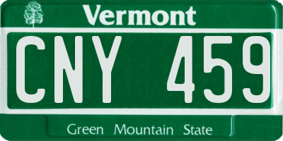 VT license plate CNY459