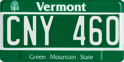 VT license plate CNY460