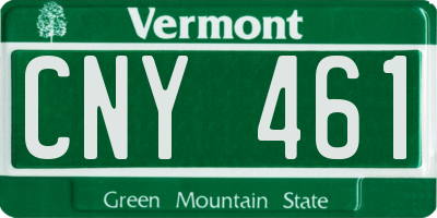 VT license plate CNY461