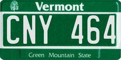 VT license plate CNY464