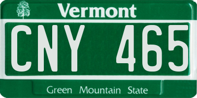 VT license plate CNY465