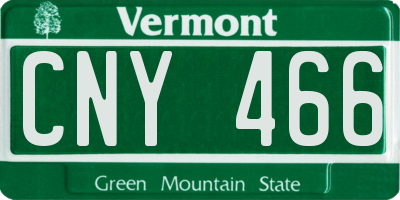 VT license plate CNY466
