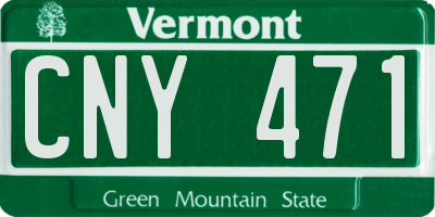VT license plate CNY471