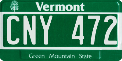 VT license plate CNY472