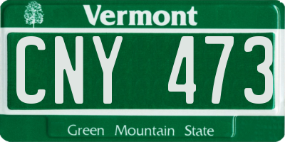 VT license plate CNY473