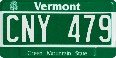VT license plate CNY479