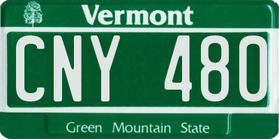 VT license plate CNY480