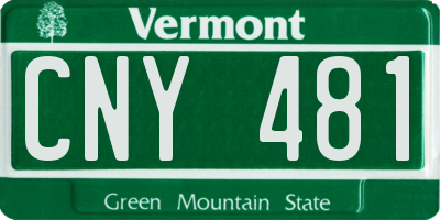 VT license plate CNY481