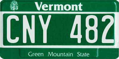 VT license plate CNY482