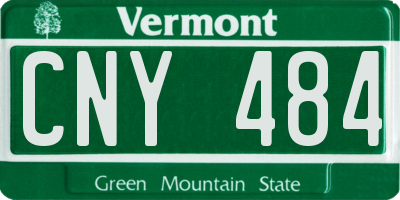 VT license plate CNY484