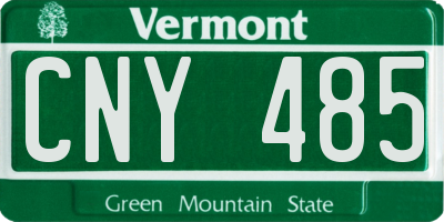VT license plate CNY485