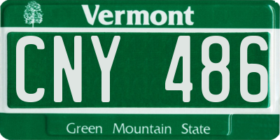 VT license plate CNY486