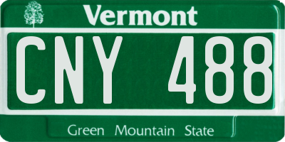 VT license plate CNY488