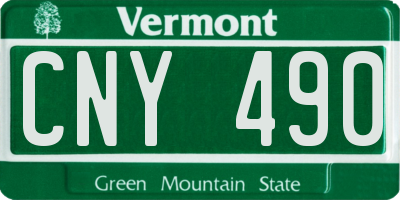 VT license plate CNY490