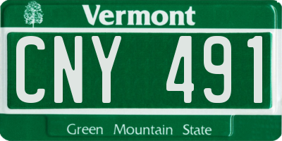 VT license plate CNY491