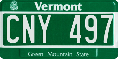 VT license plate CNY497