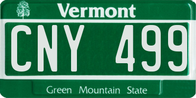 VT license plate CNY499