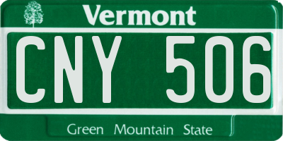 VT license plate CNY506
