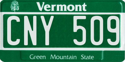 VT license plate CNY509