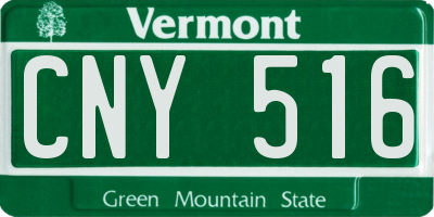 VT license plate CNY516