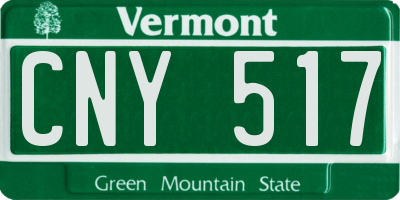 VT license plate CNY517