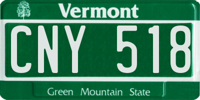 VT license plate CNY518