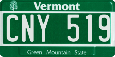 VT license plate CNY519