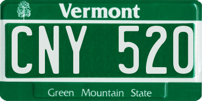 VT license plate CNY520