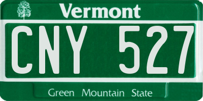 VT license plate CNY527