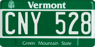 VT license plate CNY528