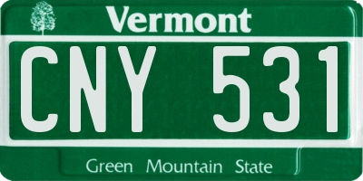 VT license plate CNY531