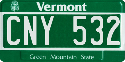 VT license plate CNY532