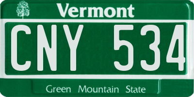 VT license plate CNY534