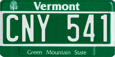 VT license plate CNY541