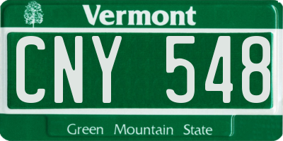 VT license plate CNY548