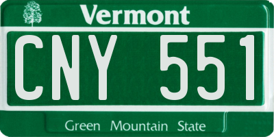 VT license plate CNY551