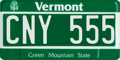 VT license plate CNY555