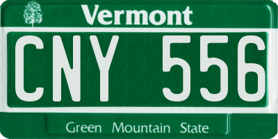 VT license plate CNY556
