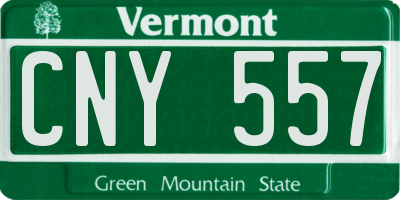 VT license plate CNY557