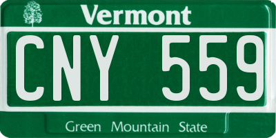 VT license plate CNY559