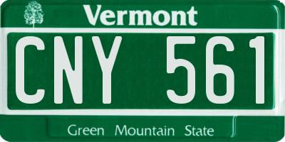 VT license plate CNY561