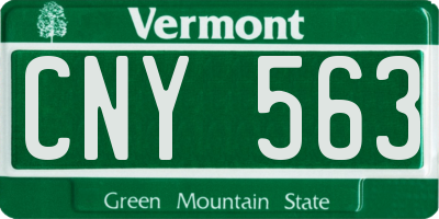 VT license plate CNY563