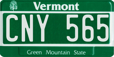 VT license plate CNY565
